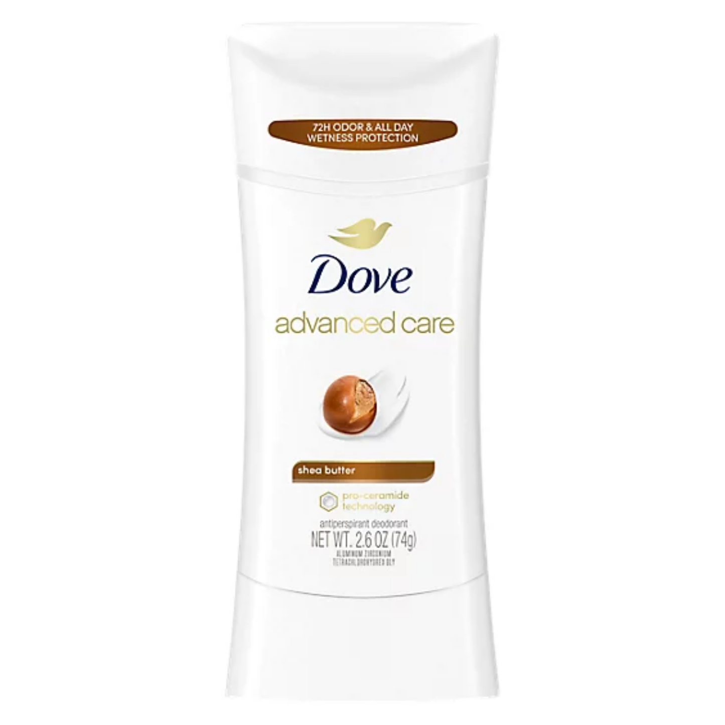 Dove Advanced Care Long Lasting Women's Antiperspirant Deodorant Stick, Shea Butter, 2.6 oz