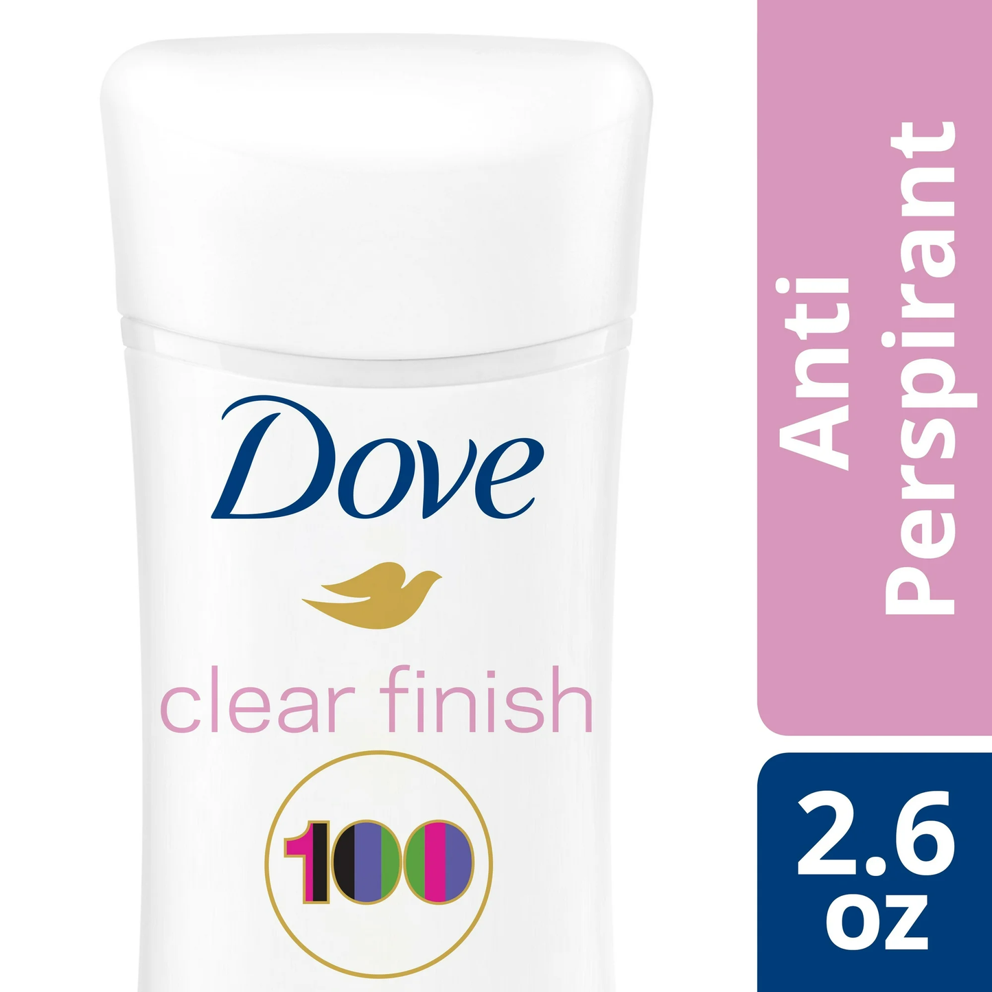 Dove Clear Finish 48-Hour Sweat and Odor Protecting Deodorant Stick for Women - No White Marks on 100 Colors, 2.6 Ounce