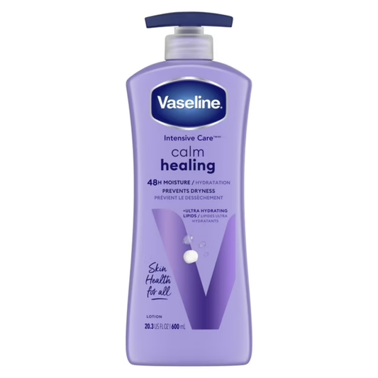 Vaseline Intensive Care Calm Healing Body Lotion for Dry Skin, Lavender Extract, 20.3 oz