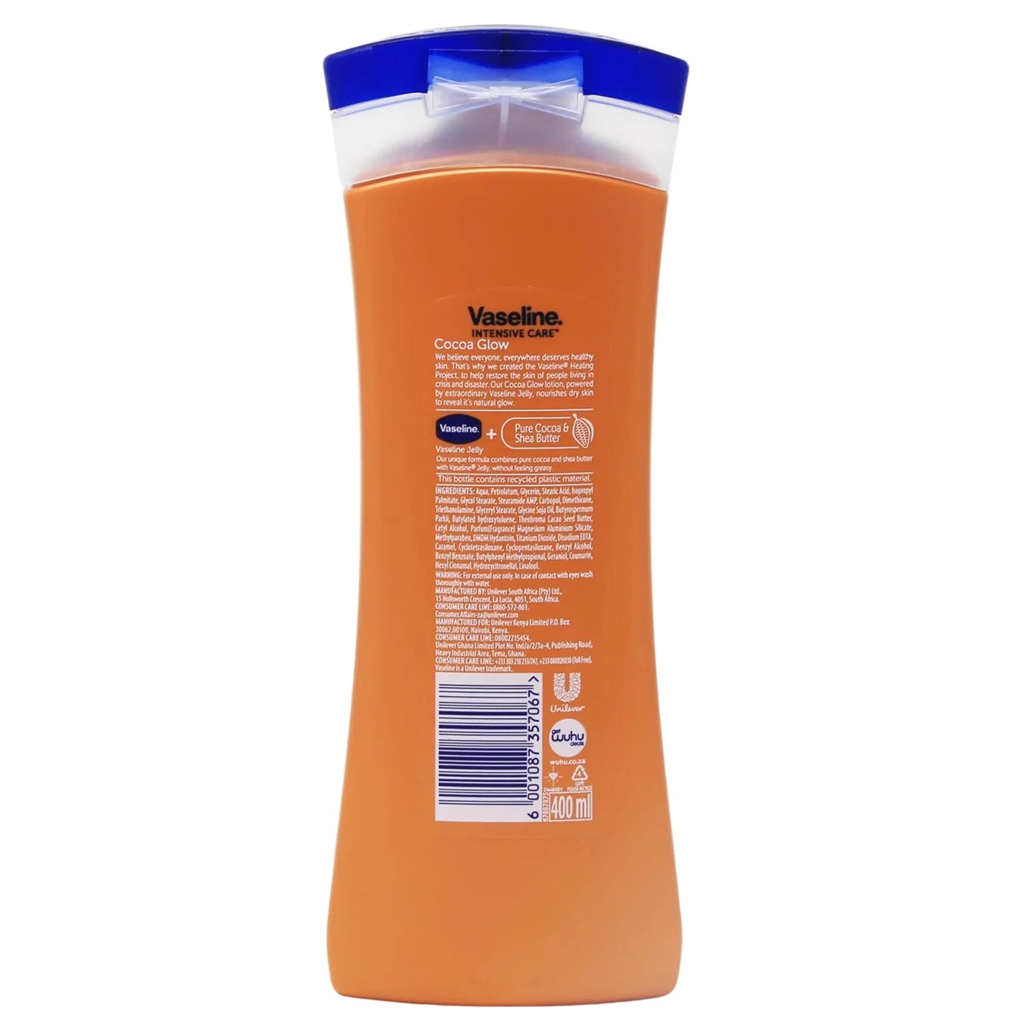 Vaseline Intensive Care Cocoa Glow Body Lotion for Dry Skin, 400 ml Each